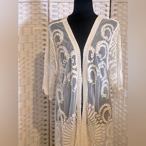 Anthropologie Ankle-Length Lace Boho Duster